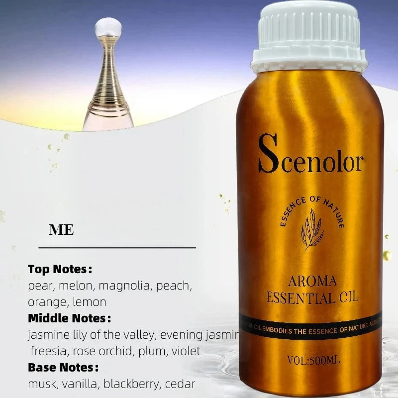 500ml Hotel-Grade Essential Oil Perfume Refill for Aroma Diffuser Home Scent Air Freshener Pure Plant Extract Fragrance