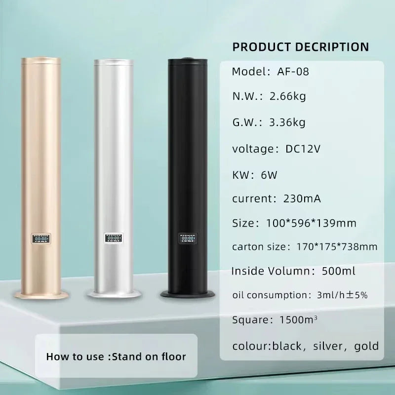 500ml Commercial Cylinder Fragrance Scent Air Machine with Bluetooth App Control Automatic Spray Lobby Aroma Oil Diffuser