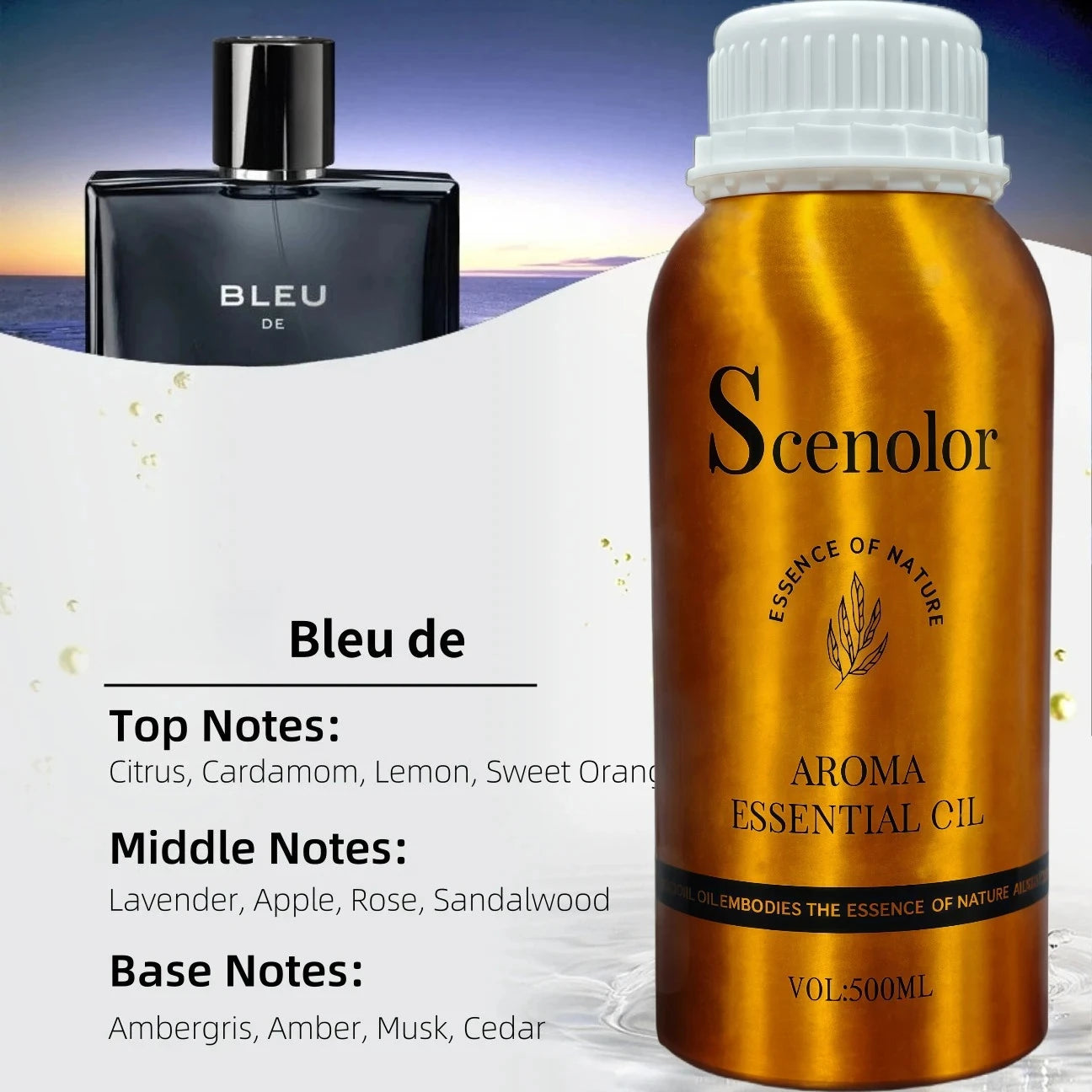 500ml Hotel-Grade Essential Oil Perfume Refill for Aroma Diffuser Home Scent Air Freshener Pure Plant Extract Fragrance
