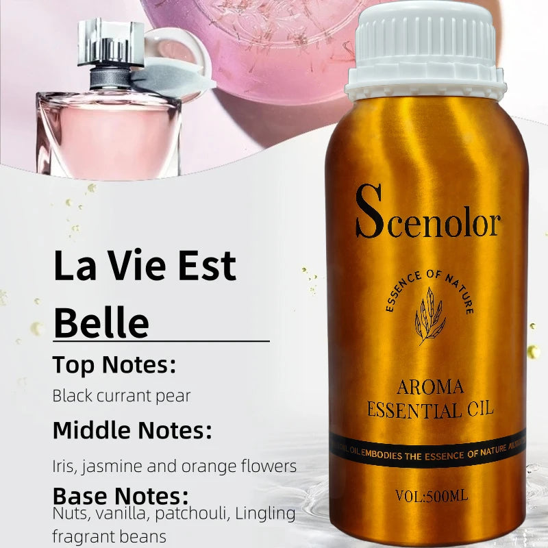 500ml Hotel-Grade Essential Oil Perfume Refill for Aroma Diffuser Home Scent Air Freshener Pure Plant Extract Fragrance