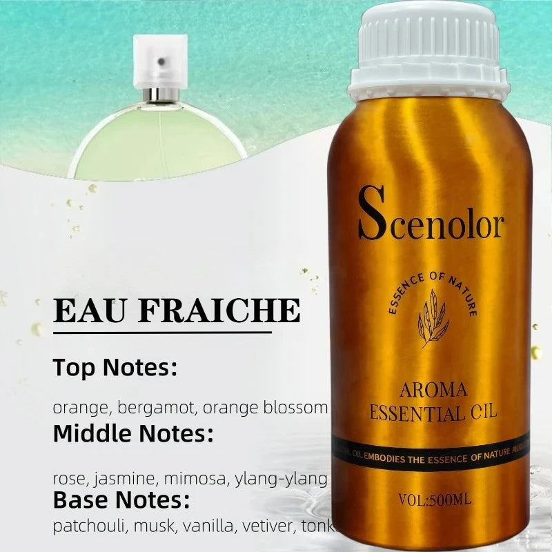500ml Hotel-Grade Essential Oil Perfume Refill for Aroma Diffuser Home Scent Air Freshener Pure Plant Extract Fragrance