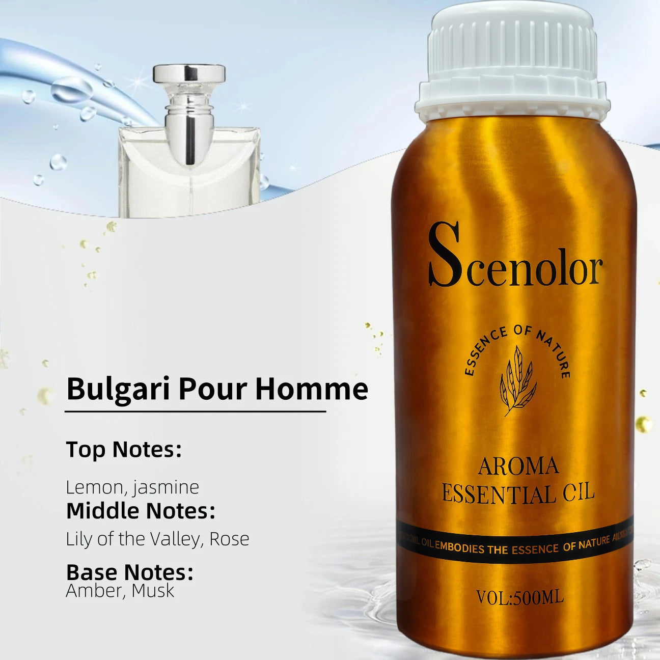 500ml Hotel-Grade Essential Oil Perfume Refill for Aroma Diffuser Home Scent Air Freshener Pure Plant Extract Fragrance