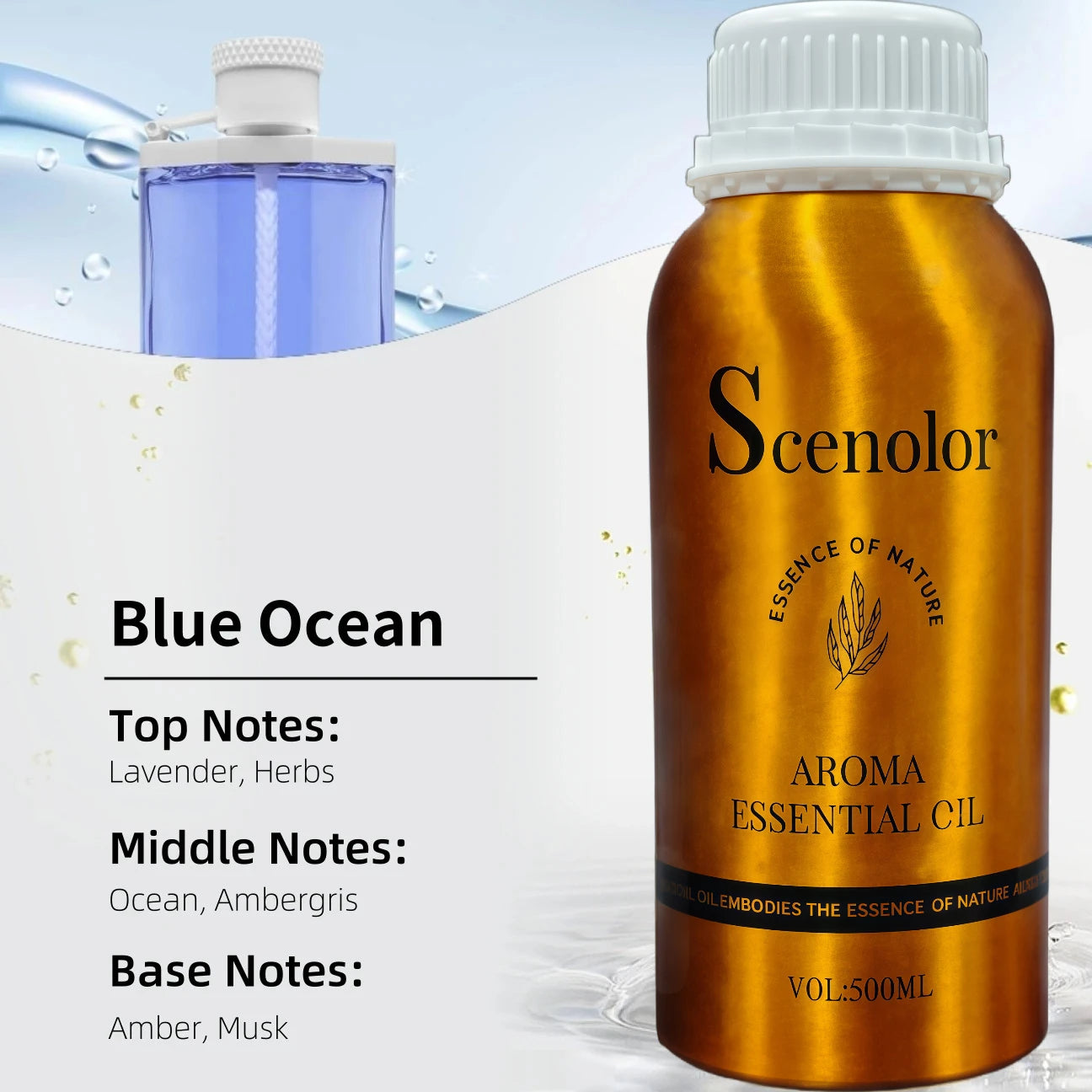 500ml Hotel-Grade Essential Oil Perfume Refill for Aroma Diffuser Home Scent Air Freshener Pure Plant Extract Fragrance