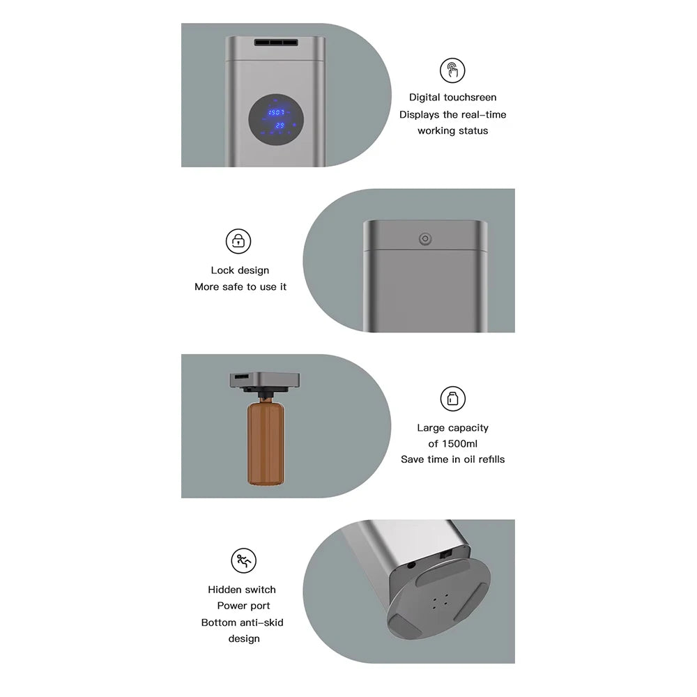 NAMSTE 1500ML Column Fragrance Diffuser Home Fragrance Essential Oils Air Freshener Hotel Aroma Diffuser Coverage Up to 4000m³